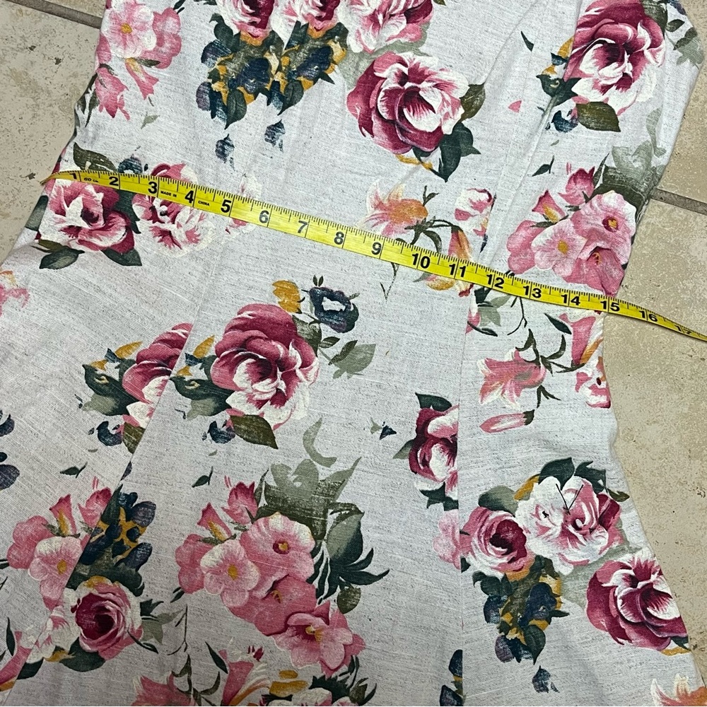 Vintage Linen Maxi Dress Daisy of California Floral XS/S Cottagecore USA Made - Picture 13 of 13